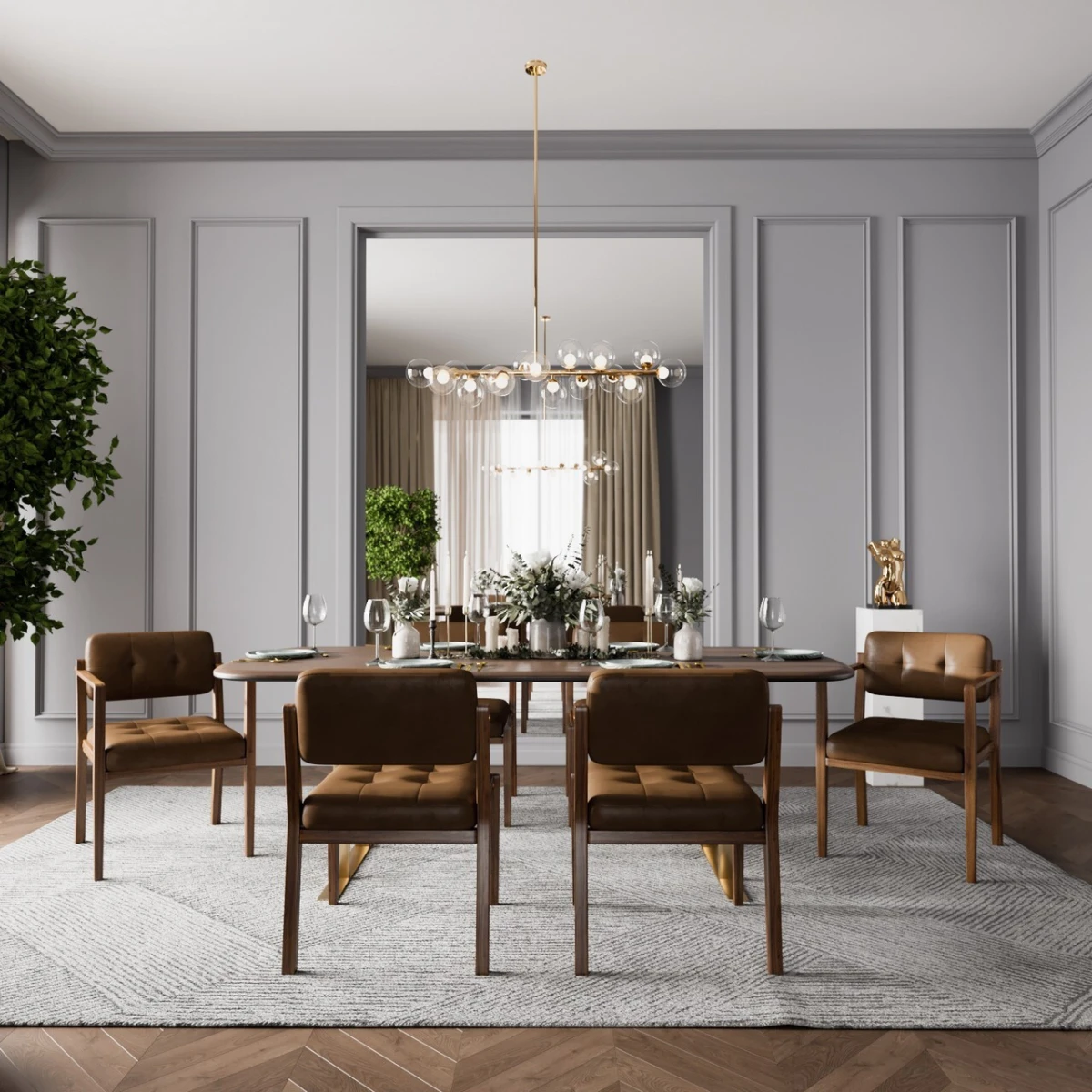 Стол обеденный 300 х 110 см коричневый Axel Dining Table Commune — фото 2