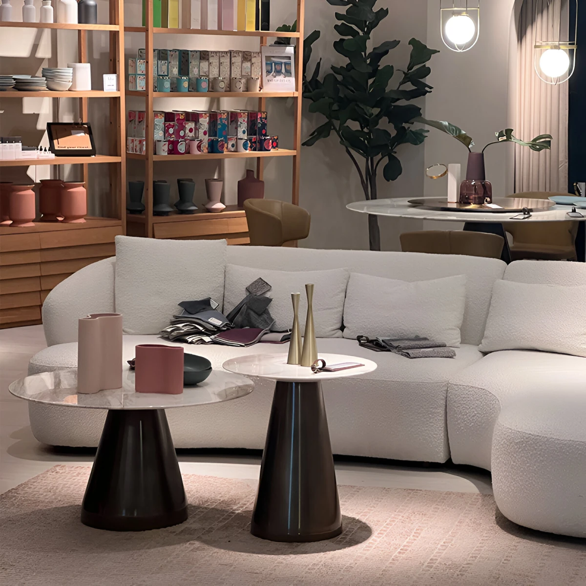 Стол кофейный 80 см мраморный Cone Coffee Table Gy Commune — фото 4
