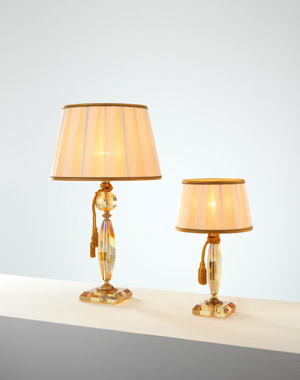 Большая настольная лампа с абажуром 40 см янтарная Bloom LG1 Euroluce Light of Italy — фото 2