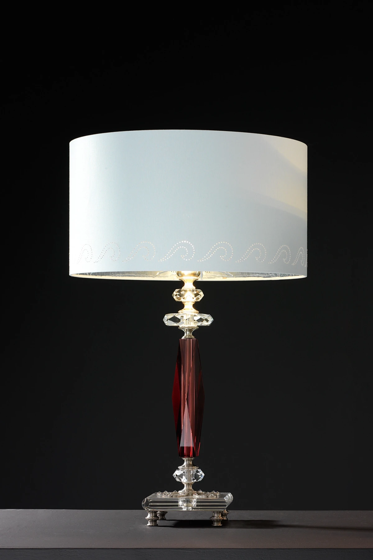 Большая настольная лампа с абажуром 40 см розовая Perseo LG1 Euroluce Light of Italy — фото 1