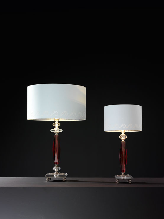 Большая настольная лампа с абажуром 40 см розовая Perseo LG1 Euroluce Light of Italy — фото 2