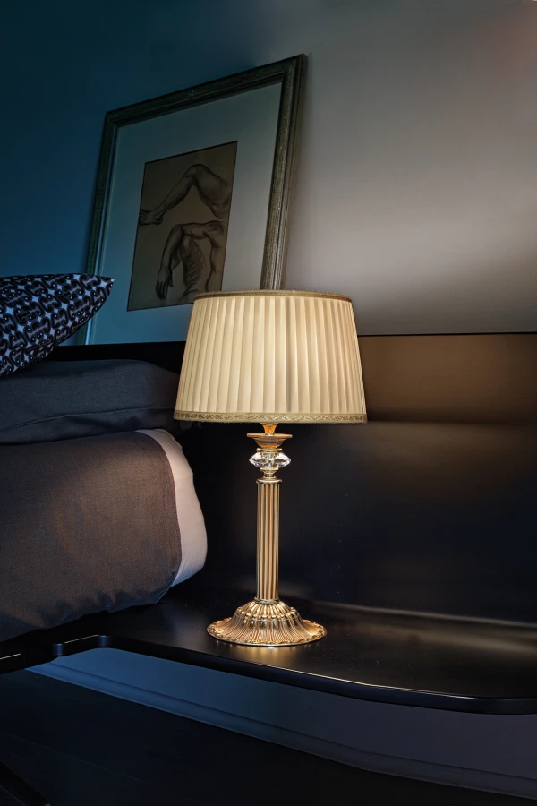 Настольная лампа с абажуром золото состаренное Sirio Euroluce Light of Italy — фото 1