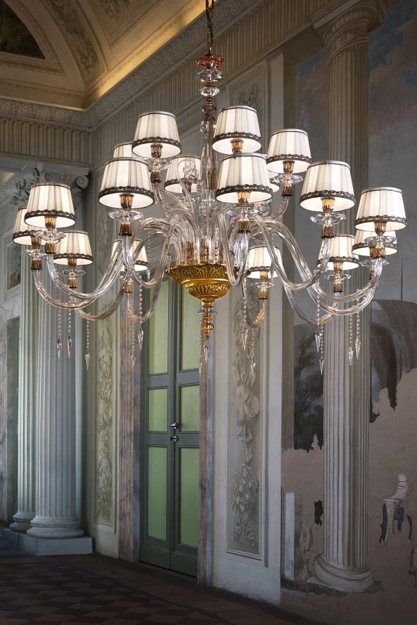 Люстра подвесная с бежевыми абажурами Midha Alicante Euroluce Light of Italy — фото 1