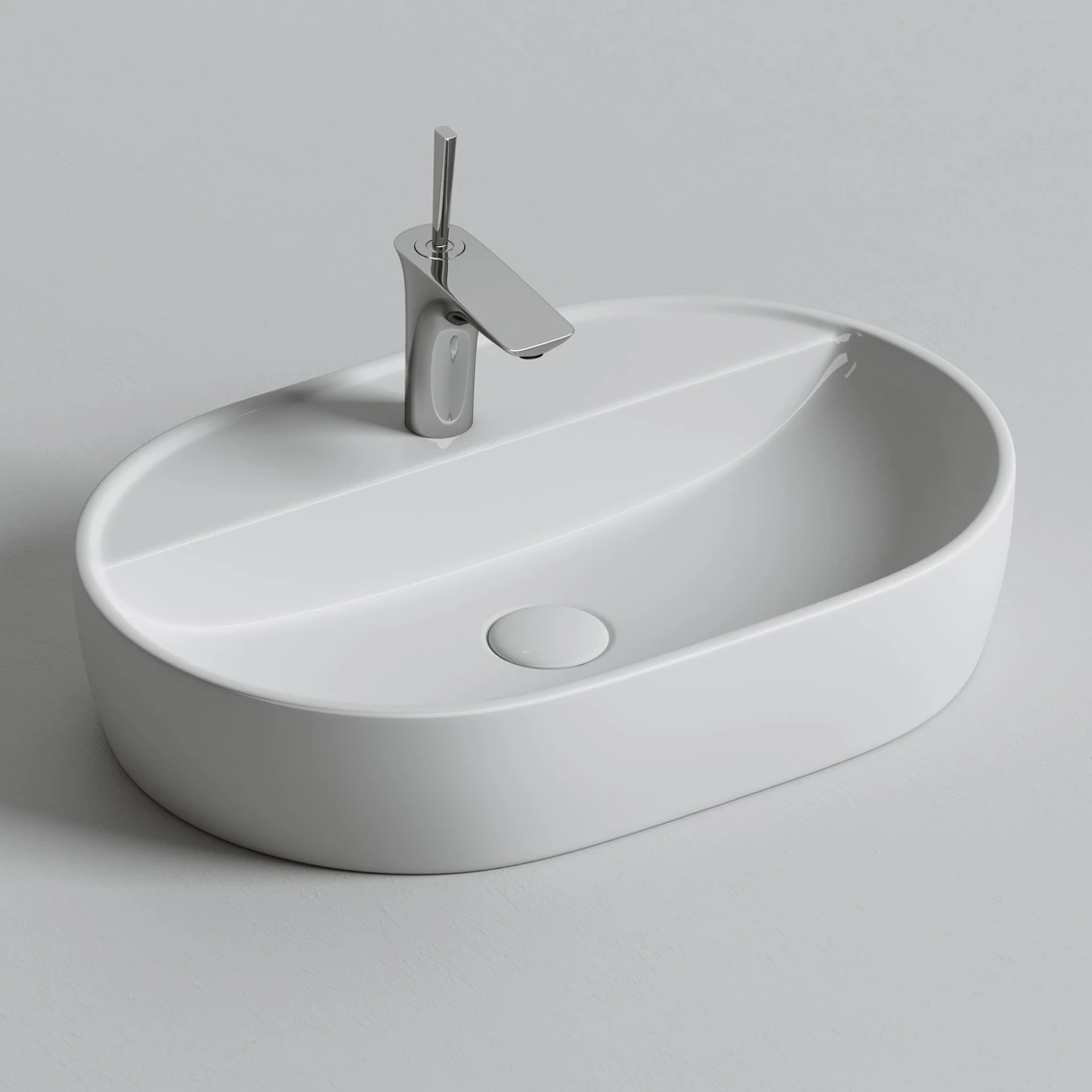 Накладная раковина овальная 60 см белая Ceramicanova Element CN6035 Ceramicanova — фото 2