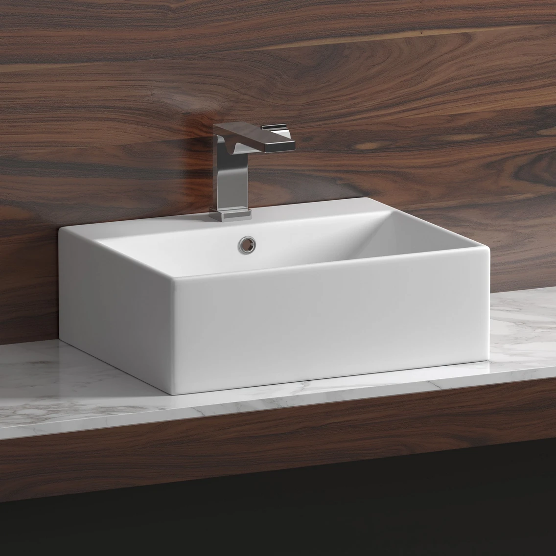 Накладная раковина прямоугольная 50 см белая Ceramicanova Element CN6040 Ceramicanova — фото 3