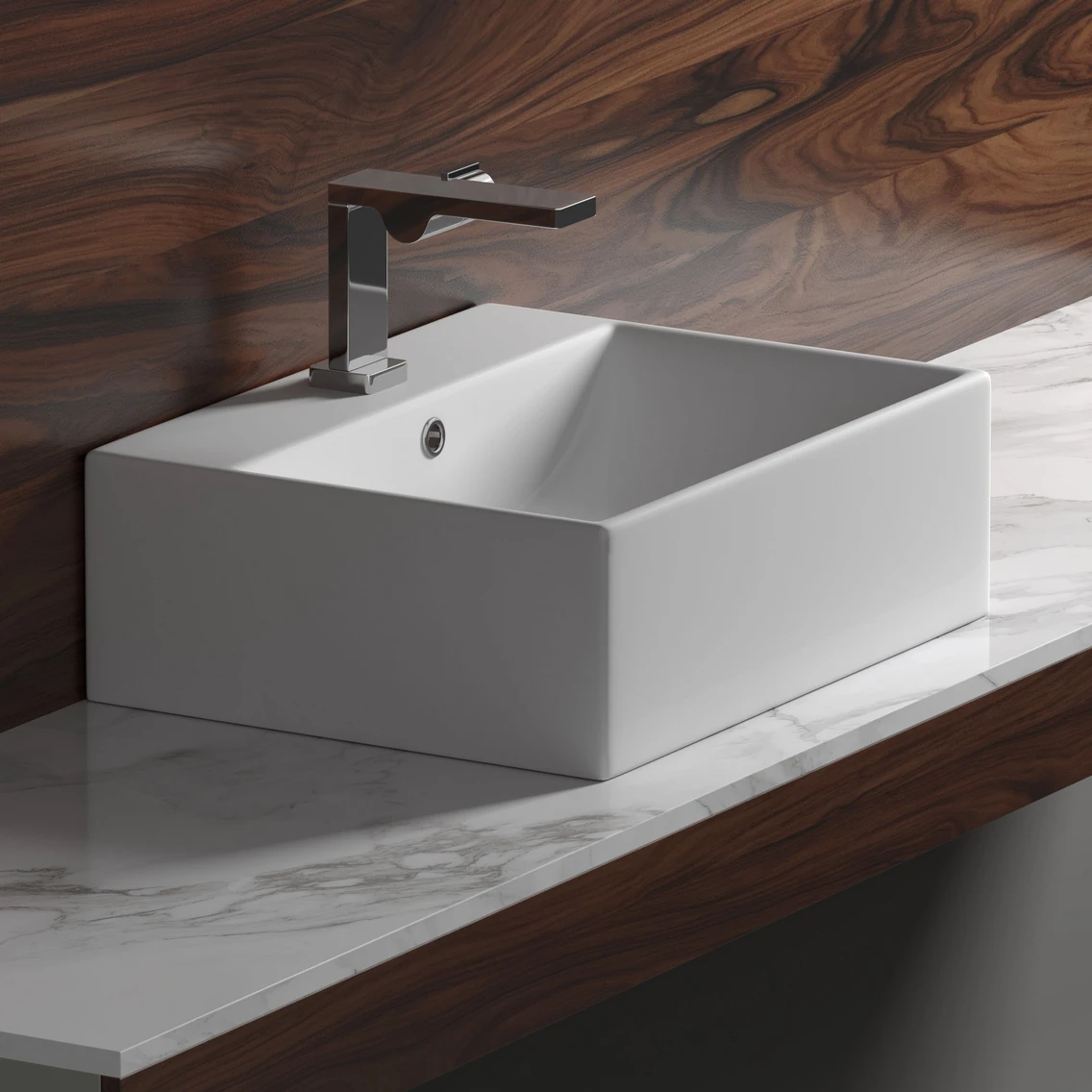 Накладная раковина прямоугольная 50 см белая Ceramicanova Element CN6040 Ceramicanova — фото 4