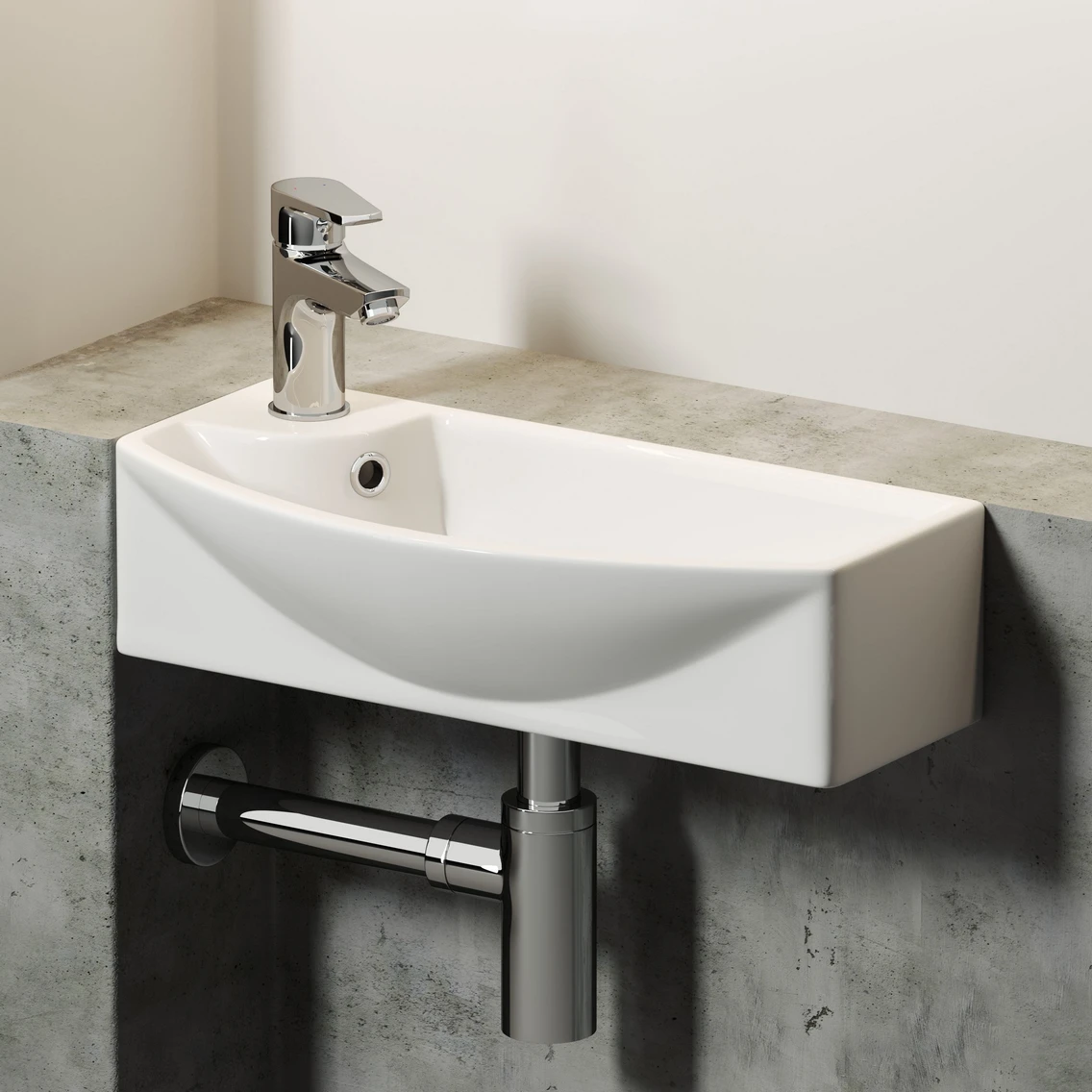 Подвесная раковина прямоугольная 45,5 см белая Ceramicanova Element CN6038R Ceramicanova — фото 2