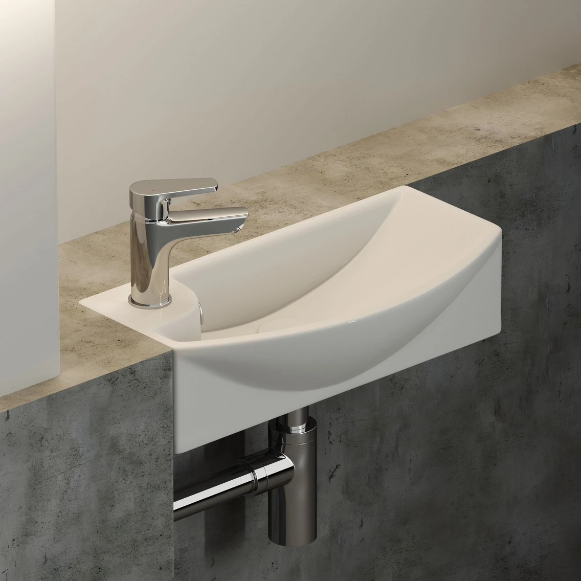 Подвесная раковина прямоугольная 45,5 см белая Ceramicanova Element CN6038R Ceramicanova — фото 4