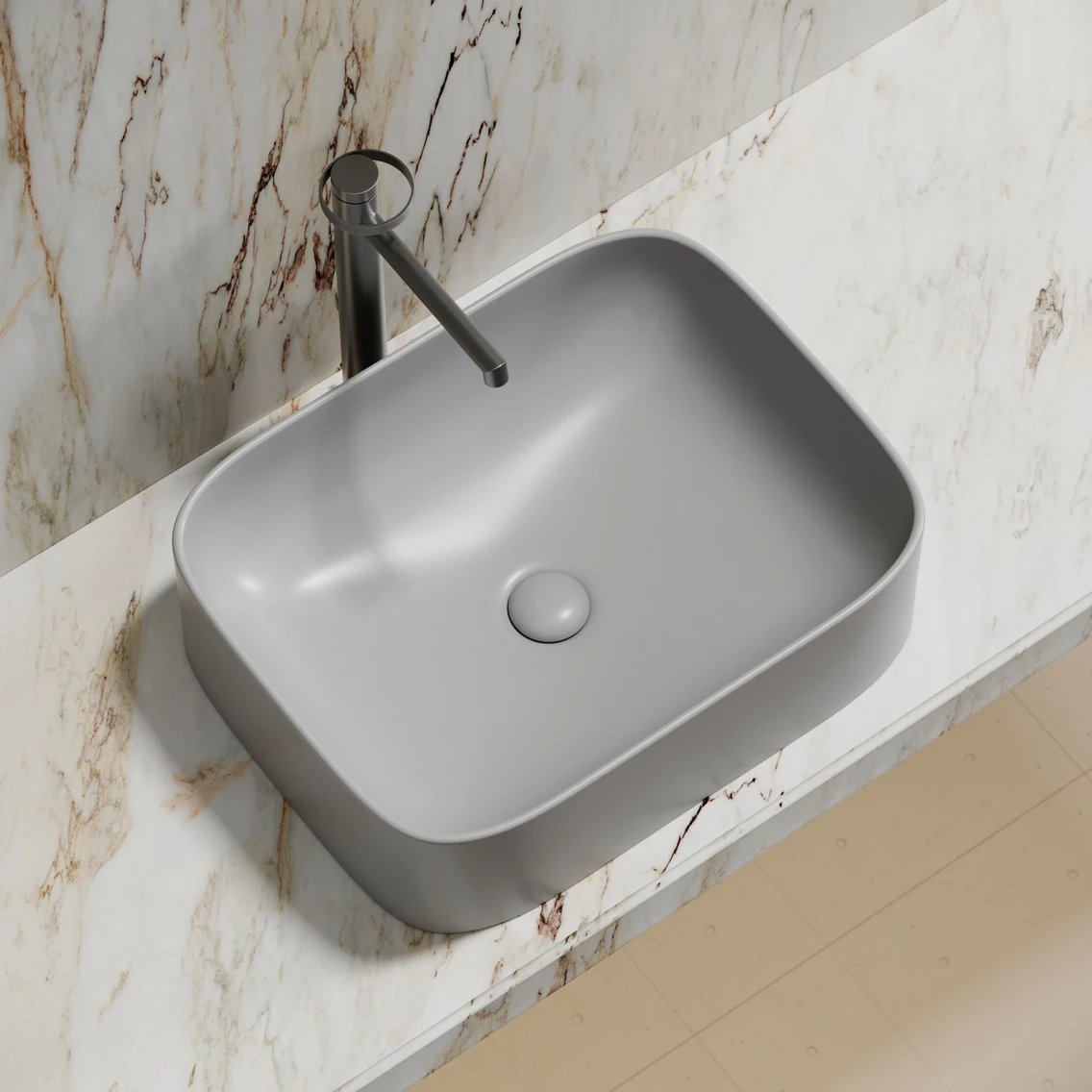 Накладная раковина 50 см серая матовая Ceramicanova Element CN6052MSG Ceramicanova — фото 2