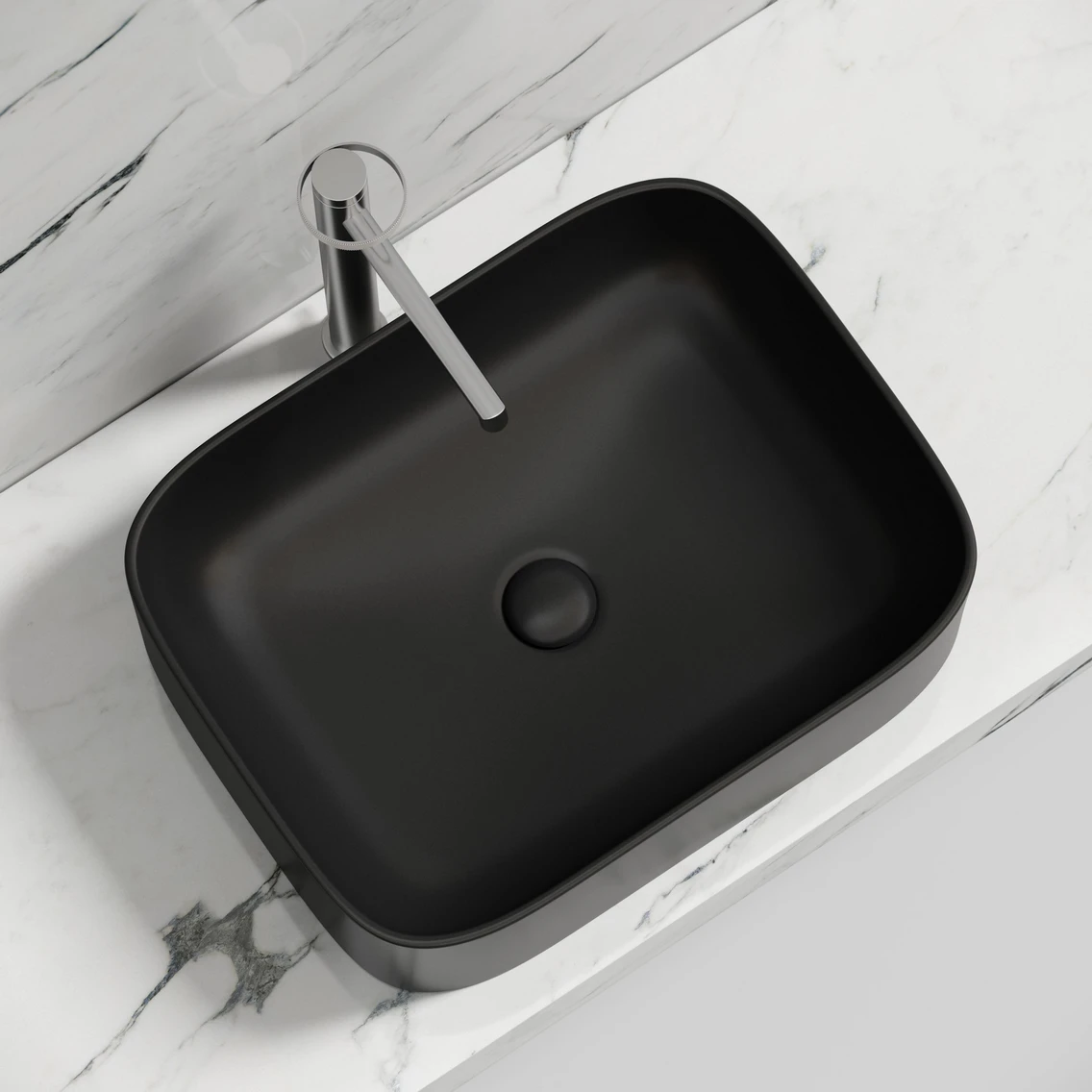 Накладная раковина 50 см черная матовая Ceramicanova Element CN6052MB Ceramicanova — фото 4