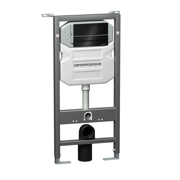 Система инсталляции для унитазов Ceramicanova Envision с черной матовой кнопкой смыва Flat  CN1002B Ceramicanova — фото 1