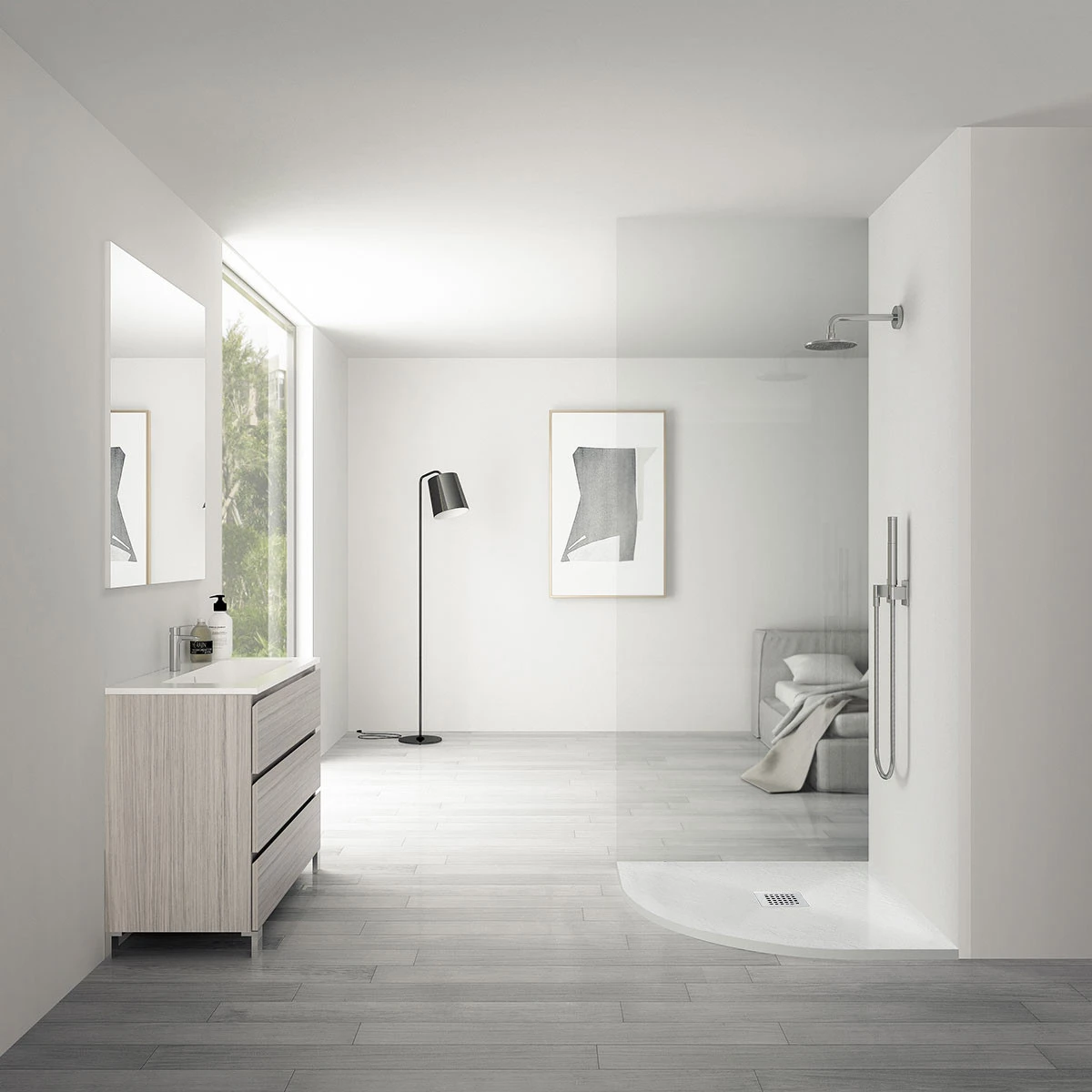 Поддон для душа из искусственного камня  VST-4SQ9012W-R, 1200*900*25, белый матовый, правый Vincea — фото 3