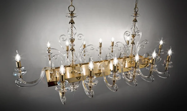 Люстра подвесная прозрачная, золото блестящее Alicante Axis Euroluce Light of Italy — фото 1