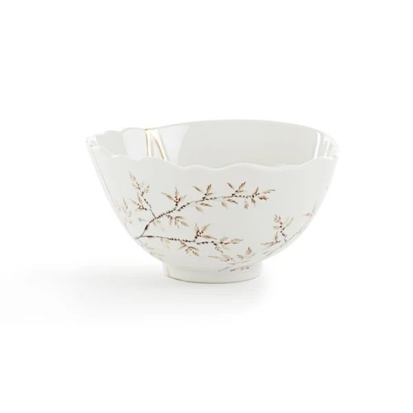 Пиала белая, золото Kintsugi Seletti — фото 1
