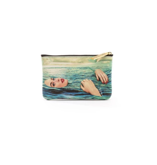 Кошелек на молнии голубой Seagirl Seletti — фото 1