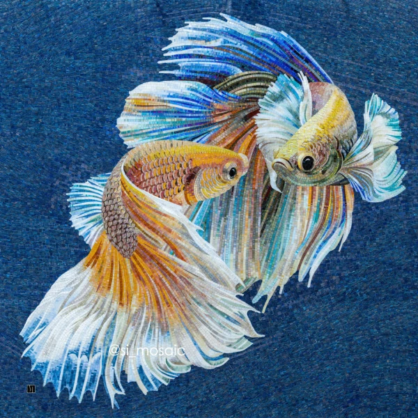 Декоративное панно Fish Betta Splendens pixel, Si Mosaic Si Mosaic — фото 1