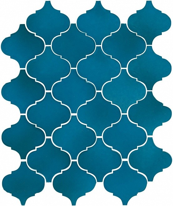 Керамическая плитка Арабески Майолика синий глянцевый 26x30x0,7 из 24 частей 6,5х6,5 Kerama Marazzi — фото 1