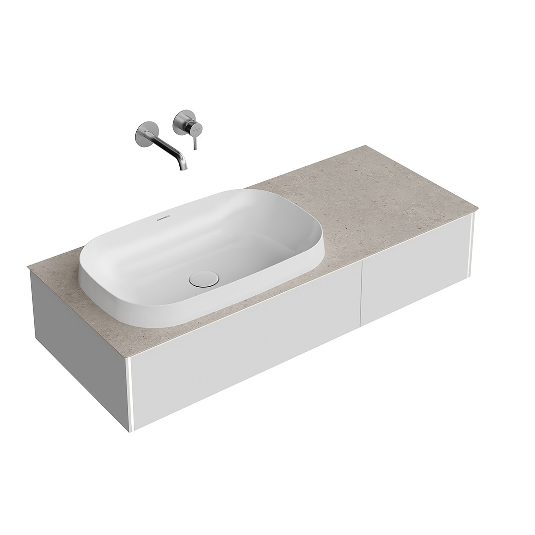 Тумба Маджика подвесная 120, 2 ящика, утренний серый матовый Kerama Marazzi — фото 1